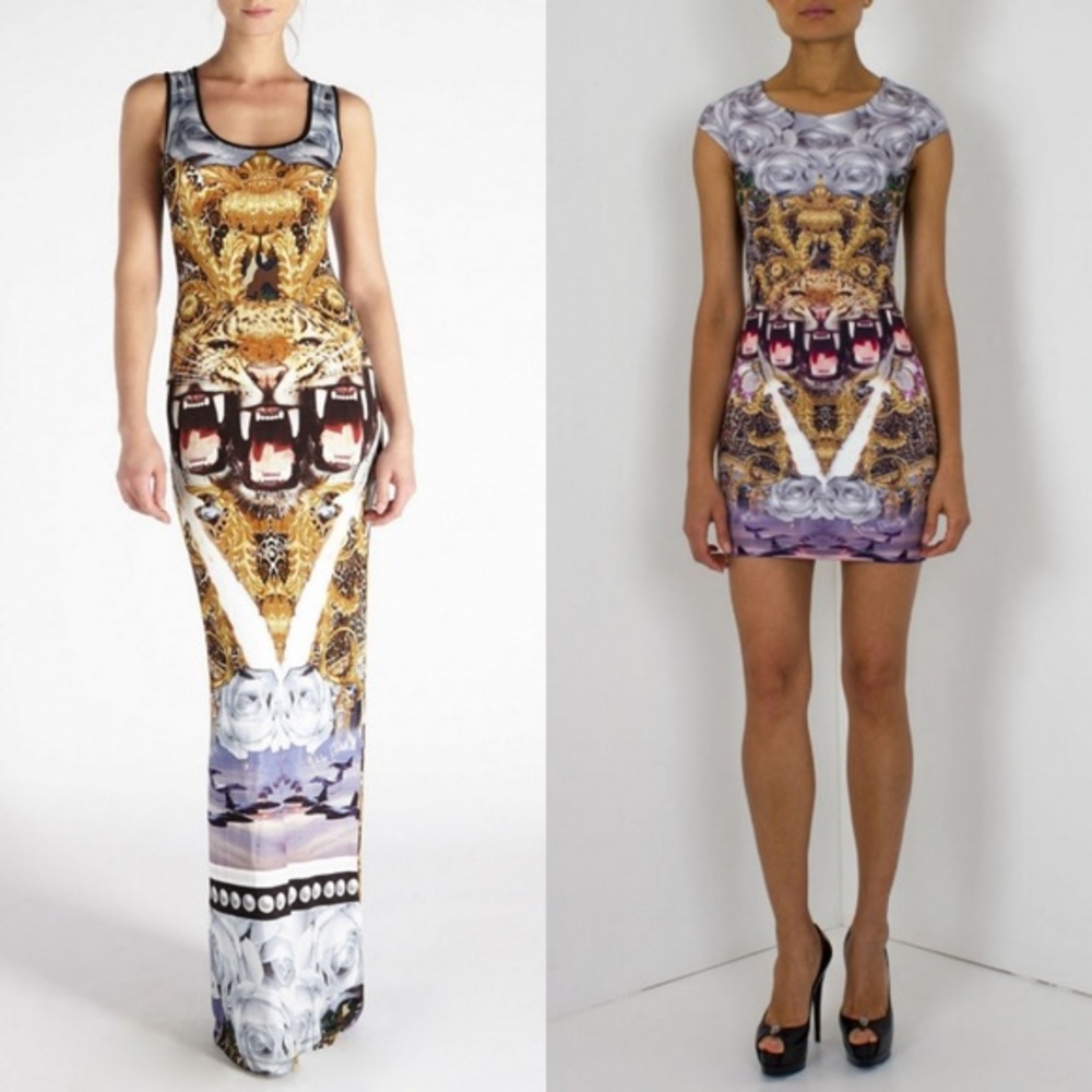 Philipp Plein Floral Tiger Print Dress Size S